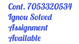 BANC 132 Ignou Solved Assignment 2020-21