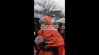 Anti-ICE protests gather in front of the White House