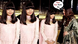 Aishwarya Rai Daughter Aaradhya Making Cute Funny Face At Nita Mukesh Ambani Cultural Centre Launch
