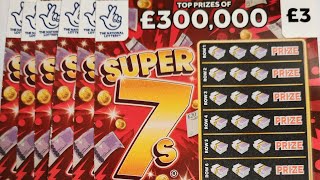 super 7s scratch cards £18 in play