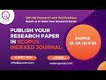 Publish Your Research Paper In Scopus Indexed Journal