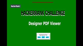 Solve HackerRank Coding Challenge in Java | Designer PDF Viewer