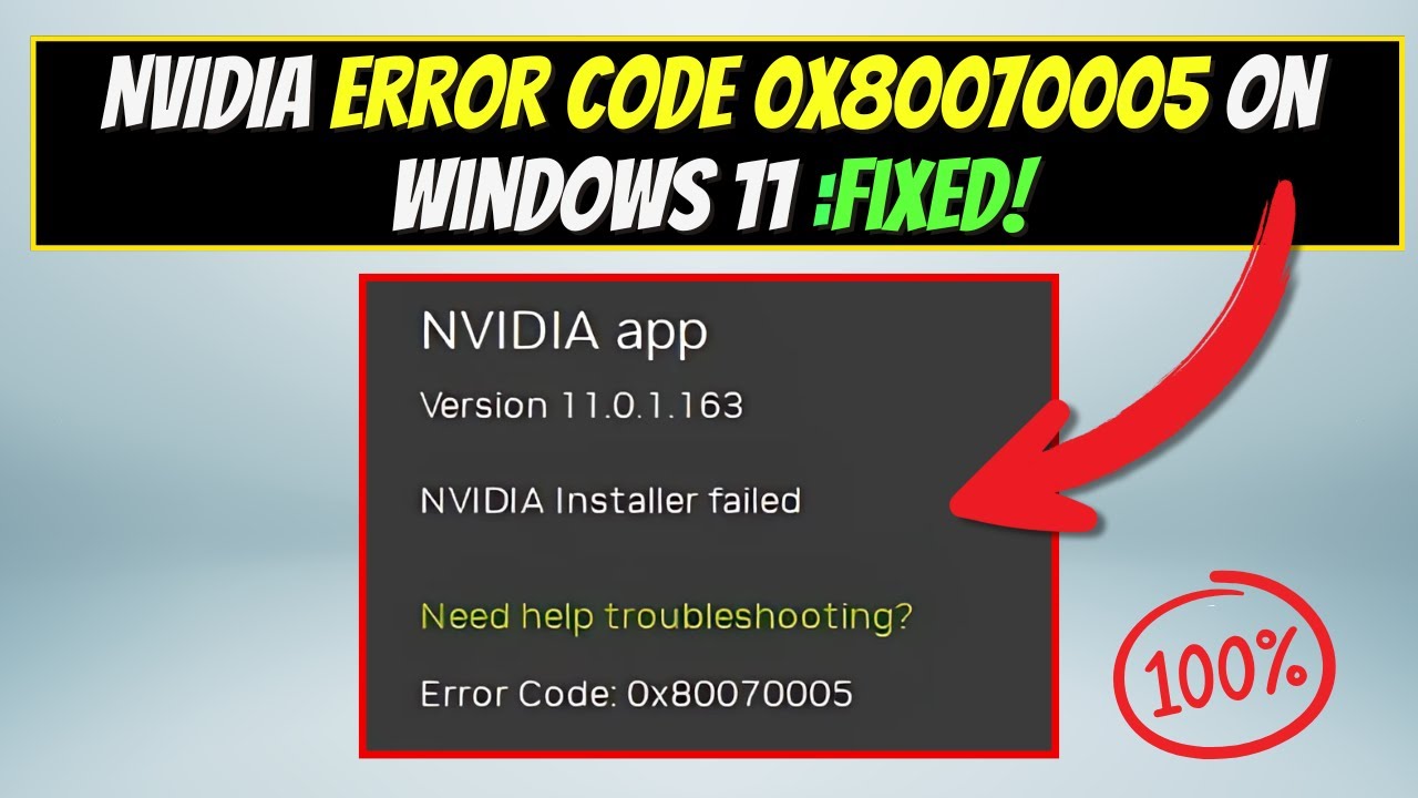 Fix Nvidia Error Code 0x80070005 On Windows 11 Youtube Fix Nvidia Error Code 0x80070005 On Windows 11 Youtube