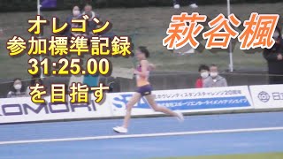 萩谷楓選手が、オレゴン世界選手権の標準記録突破目指して自身2回目の10000ｍに臨む。ホクレンディスタンスチャレンジ20周年記念大会、深川。2022年6月22日。