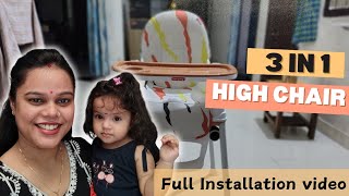 3-in-1 high feeding chair for babies | Babyhug | Full Installation.