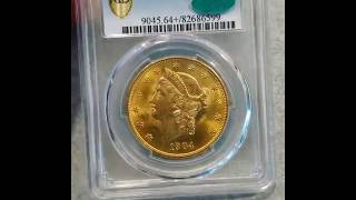 SOLD! 1904 PCGS US $20 Gold Liberty Double Eagle Coin MS64+ Plus CAC Gold Shield