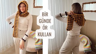 MOTİFLİ BALACLAVA NASIL ÖRÜLÜR 🌸 ATKILI BERE YAPIMI #crochet