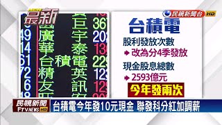 台積電發10元現金創新高 今年分兩次發放－民視新聞