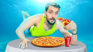 تحدي جربت 50 خدعه اكل غريبة مع اخوي الصغير عبسي !!😱🍕