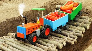 Top diy tractor making mini Wood Bridge Construction | diy Planting  Harvesting Chili Farm | HP Mini