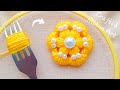 It's so Cute 💖🌟 Superb Woolen Flower Making Trick with Fork -  DIY Amazing Woolen Flower Design