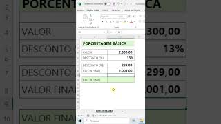 EXCEL - PORCENTAGEM PARA INICIANTES | Aprenda calcular porcentagem no Excel #porcentagem #excel