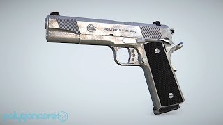 Imbel 1911 pistol - 3D model render