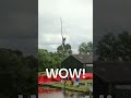 The pole was too short for him! Dutch canal jumping! #shorts #fierljeppen #wow