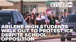 Abilene High students walk out to protest ICE, despite warnings not to leave campus
