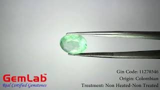 Natural Emerald Gemstone 5.55CT (9.25 Ratti), GIN: 11270346