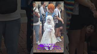 【USJ】ハロウィンホラーナイト2024 白いゾンビちゃん　おどかしたけど「可愛い～💜」と言われてしまうゆいっち😂#usj #usjハロウィーン #ホラーナイト#ななゆいチャンネル #ハロウィン仮装