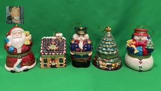 Mr. Christmas Set of 5 Porcelain Music Box Tree Ornaments