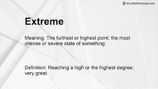 Extreme Meaning