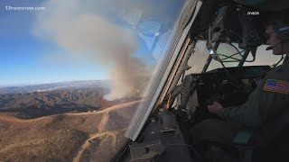 Military personnel pitch in to fight southern California wildfires