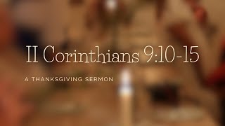 II Corinthians 9:10-15