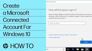 Create a Microsoft Connected Account For Windows 10 | HP Computers | HP Support