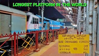 16590 Rani Chennamma Express arriving at world's longest platform in Hubballi #indianrailways