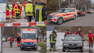 ++ KURIOSER EINSATZ ++ AUTO FÄHRT IN DEN RHEIN ~ DLRG \u0026 FEUERWEHR \u0026 RETTUNGSDIENST ~ GROSSEINSATZ