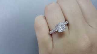 2.60Carat Total  E VS2 Natural Diamond Engagement Bride Ring 14K White Gold