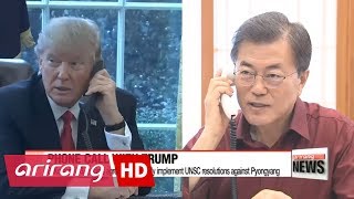 Presidents Moon and Trump agree to thoroughly implement UNSC resolution against Pyongyang