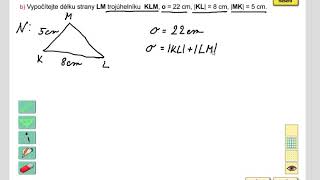 Opakování (obvod trojúhelníku), Geometrie pro 5.roč., str. 38, cv. 4b