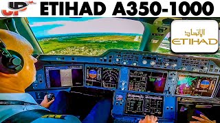 Etihad Airbus A350-1000 Cockpit arriving at New York JFK