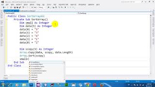 How to get smallest value from an integer array in VB NET 2012