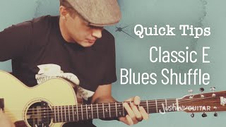 59 Second Guitar Lesson: Classic E Blues Shuffle (#001)