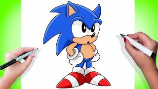 How To Draw Sonic the Hedgehog,For Begginers,Drawing and Colouring SONIC THE HEDGEHOG #drawing #art