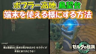 【ゼルダの伝説ティアキン】ポプラー高地 鳥望台の端末を使える様にする方法【ゼルダの伝説ティアーズオブザキングダム】