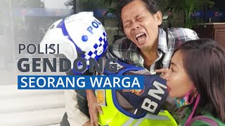 Video Viral Anggota Polantas Gendong Seorang Pria yang Mengalami Sakit Jantung