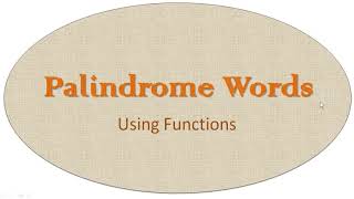 Palindrome Words Program Using Functions | Java | ICSE