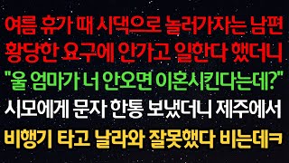 실화사연- 여름휴가때 시댁으로 놀러가자는 남편황당한 요구에 안가고 일한다 했더니\