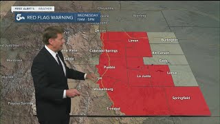 HIgh fire danger Wednesday with high winds and low humidity