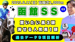 【函館スプリントステークス2023】過去データ9項目解析!!買いたい馬3頭と消せる人気馬1頭について(競馬予想)