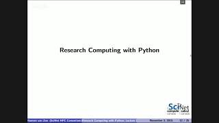 Research Computing with Python Lecture 1