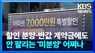 '할인 분양·반값 계약금' 내세워도 안 팔려요…'미분양' 어쩌나 / KBS  2024.12.08.