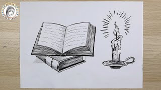 رسم كتاب مفتوح Learn To Draw Open Book رسم سهل