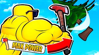 Unlocking MAX POWER Lumberjack Simulator in Roblox