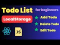 React Todo App | React Todo List | Add, Edit, Delete Todo | Beginners React Project