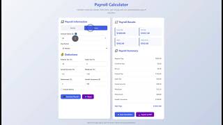 Payroll Calculator App Using HTML, CSS and JavaScript with Source Code