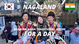 Korean wearing Angami Naga attire in Hornbill Festival