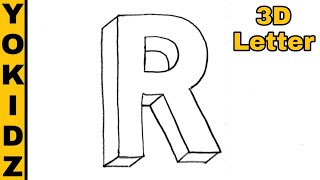 3d letter R | 3D Letter Drawing | 3D Letter Drawing R