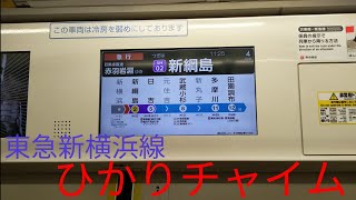 【ひかりチャイム】東急新横浜線新横浜発車後の車内放送【新幹線ラッピングトレイン】